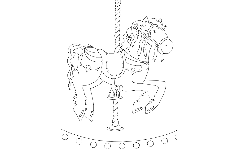 Horse Carousel Baby Free DXF File