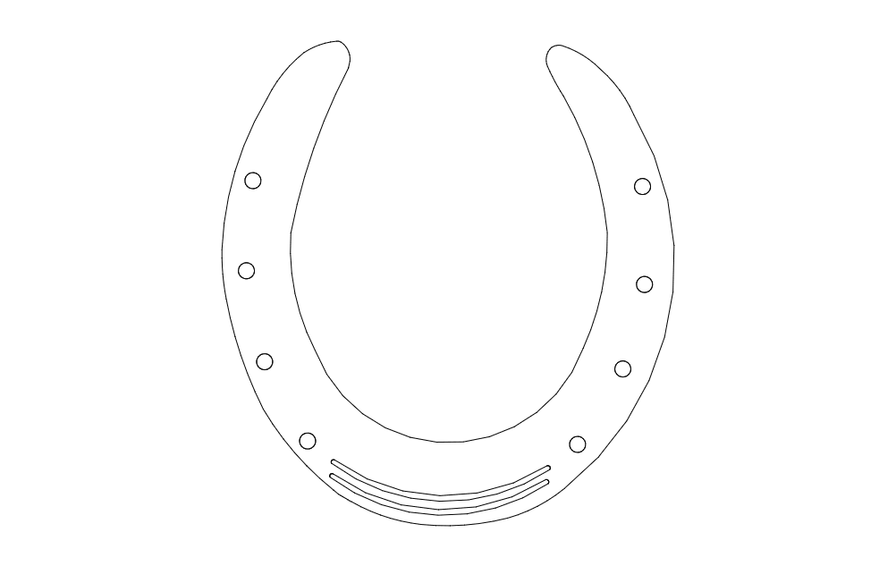 Horse Shoe Art Free DXF File