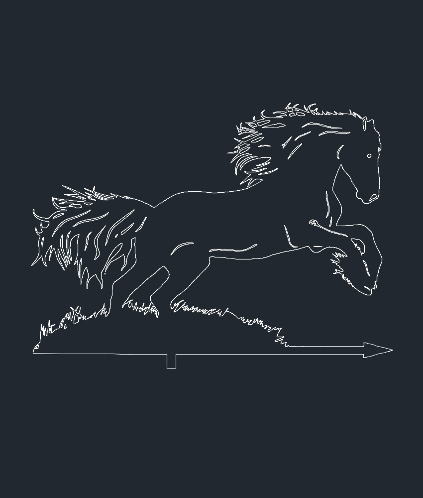 Horse Weathervane Free DXF File