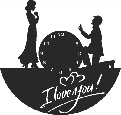 I Love You Clock Free Vector File