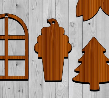 Ice Cream Ornament Unfinished Craft Christmas Tree Ornament Laser Cut Free Vector File