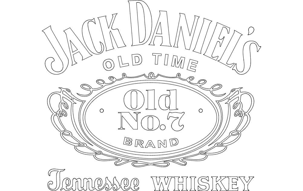 Jack Daniel Tennessee Whiskey Logo Free DXF File