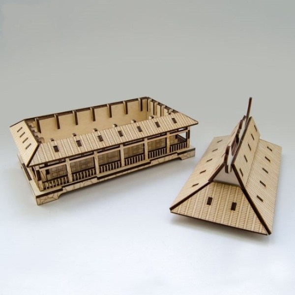Japanese Box Houses laser Cut Free DXF File