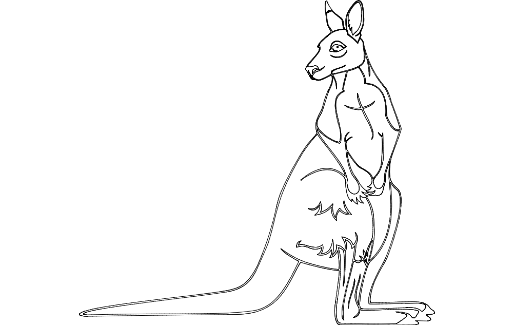 Kangaroo Animal Free DXF File