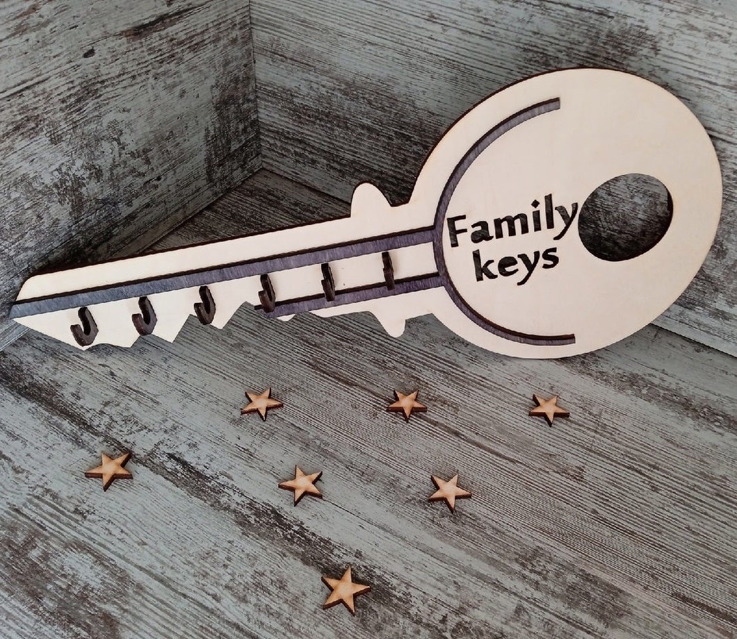 Key Shaped Key Hook For Laser Cut Free Vector File