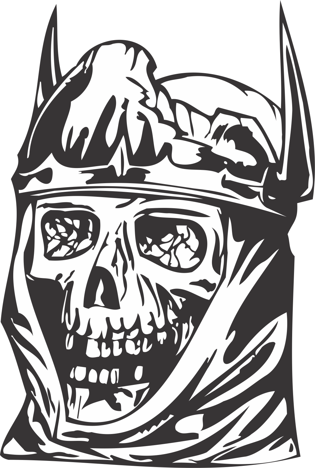 King Skull Free DXF File
