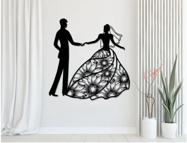 Lady With Man Wall Decor Free Vector File