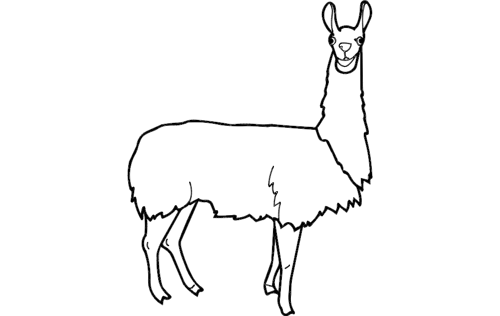 Lama Animal Free DXF File