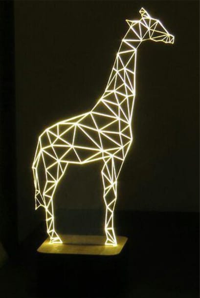 Laser Cut 3d Acrylic Giraffe Lamp 3d Illusion Lamp Free Vector File