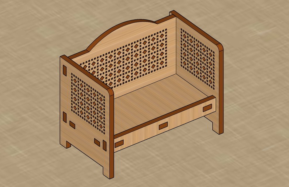Laser Cut 3d Doll House Miniature Furniture Sofa Set Free Vector File