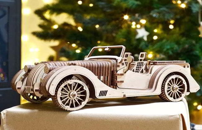 Laser Cut 3d Puzzle Classic Roadster Car Toys Model Free Vector File
