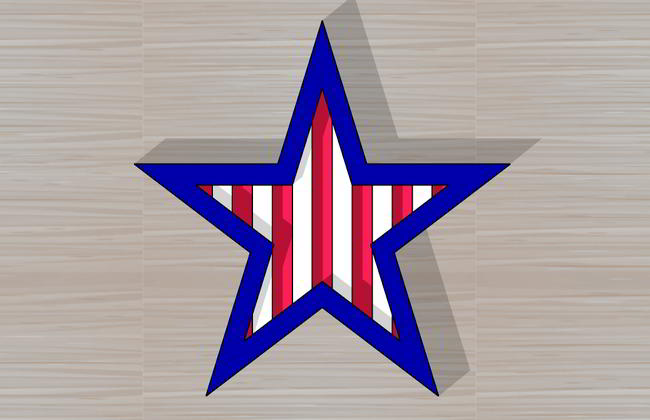 Laser Cut 4th Of July Decoration Badge Free DXF File