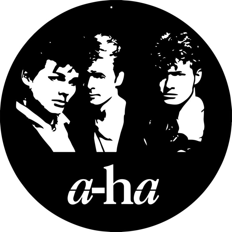 Laser Cut a-ha Vinyl Clocks Free Vector File