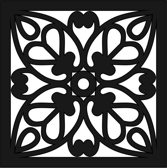 Laser Cut Abstract Geometric Jali Screen Design Pattern Free Vector File