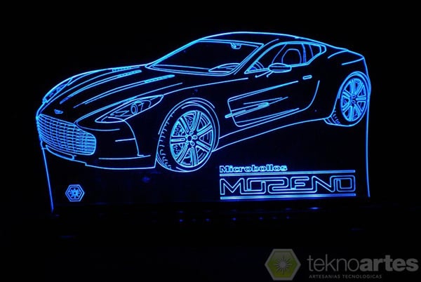 Laser Cut Acrylic 3d Lamp Aston Martin One 77 Sports Car Free Vector File
