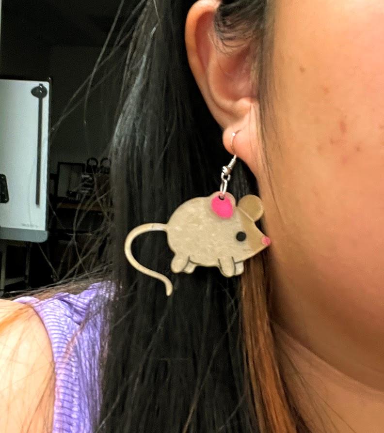 Laser Cut Acrylic Mice Earrings Free Vector File