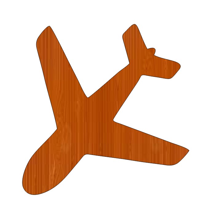 Laser Cut Airplane Wood Gift Tag Free Vector File