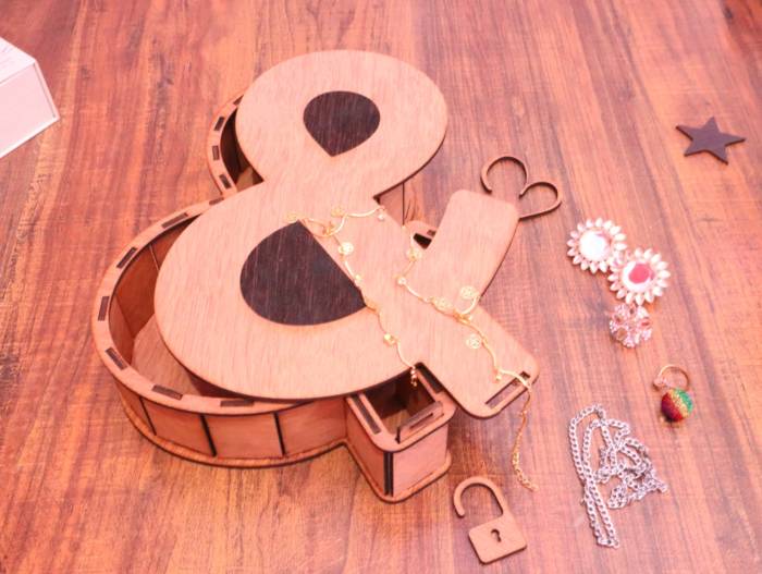 Laser Cut Ampersand Sign Jewelry Box 3mm Free Vector File