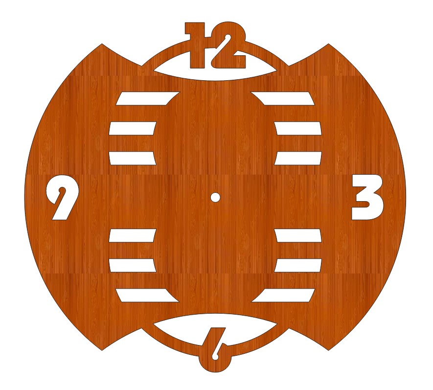 Laser Cut Analog Wooden Wall Clock Template Free Vector File