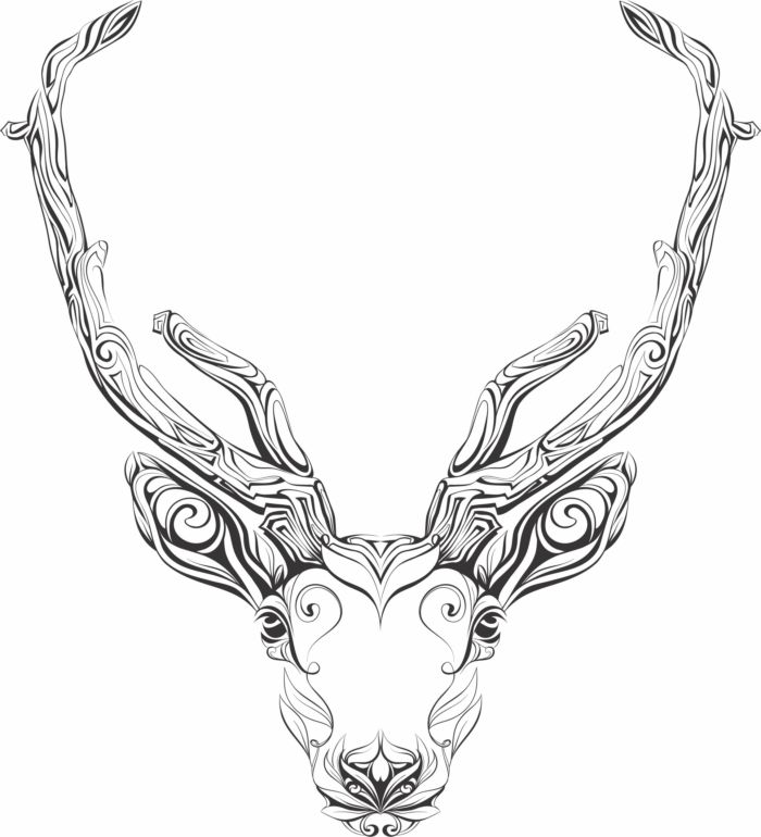 Laser Cut Animal Buck Line Art Free DXF File