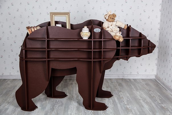 Laser Cut Animal Shelf Bear Shelf Kids Room Furniture Free Vector File