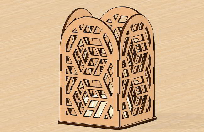 Laser Cut Arch Candle Holder Lamp Free Vector File