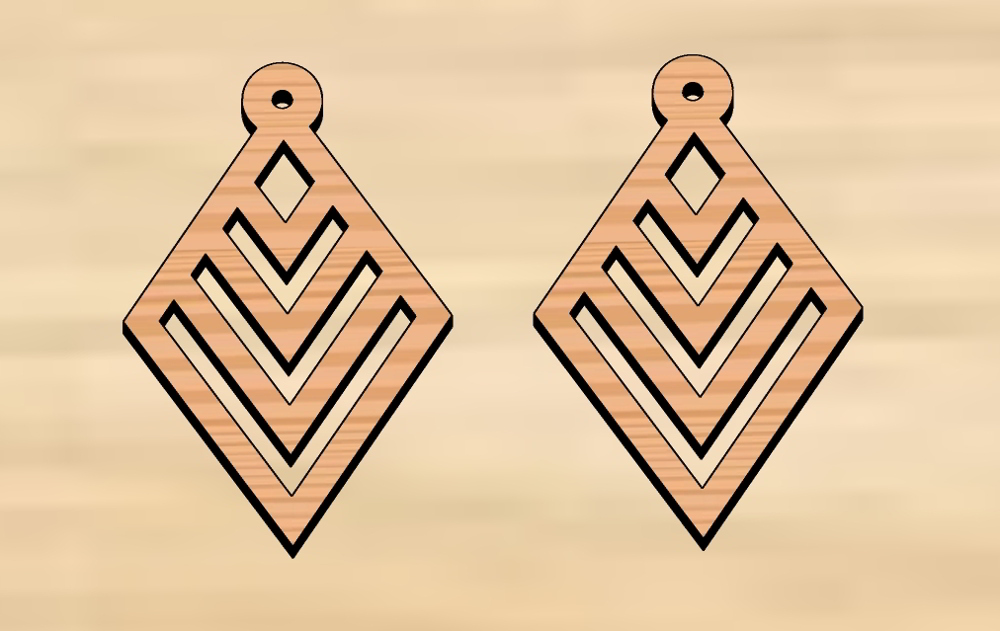 Laser Cut Arrow Earrings Wood Free DXF File
