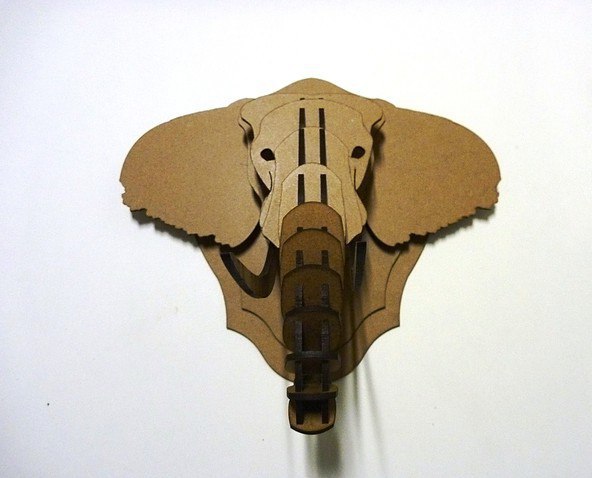 Laser Cut Asian Elephant Head Trophy 3d Puzzle Free Vector File