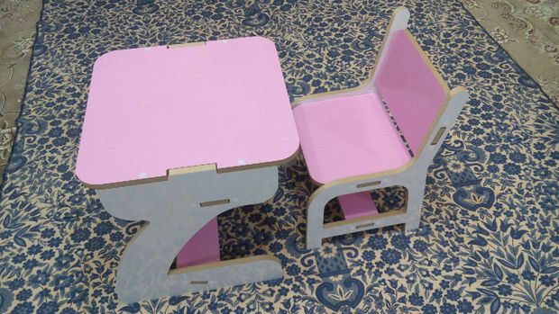 Laser Cut Baby Chair And Table Free Vector File