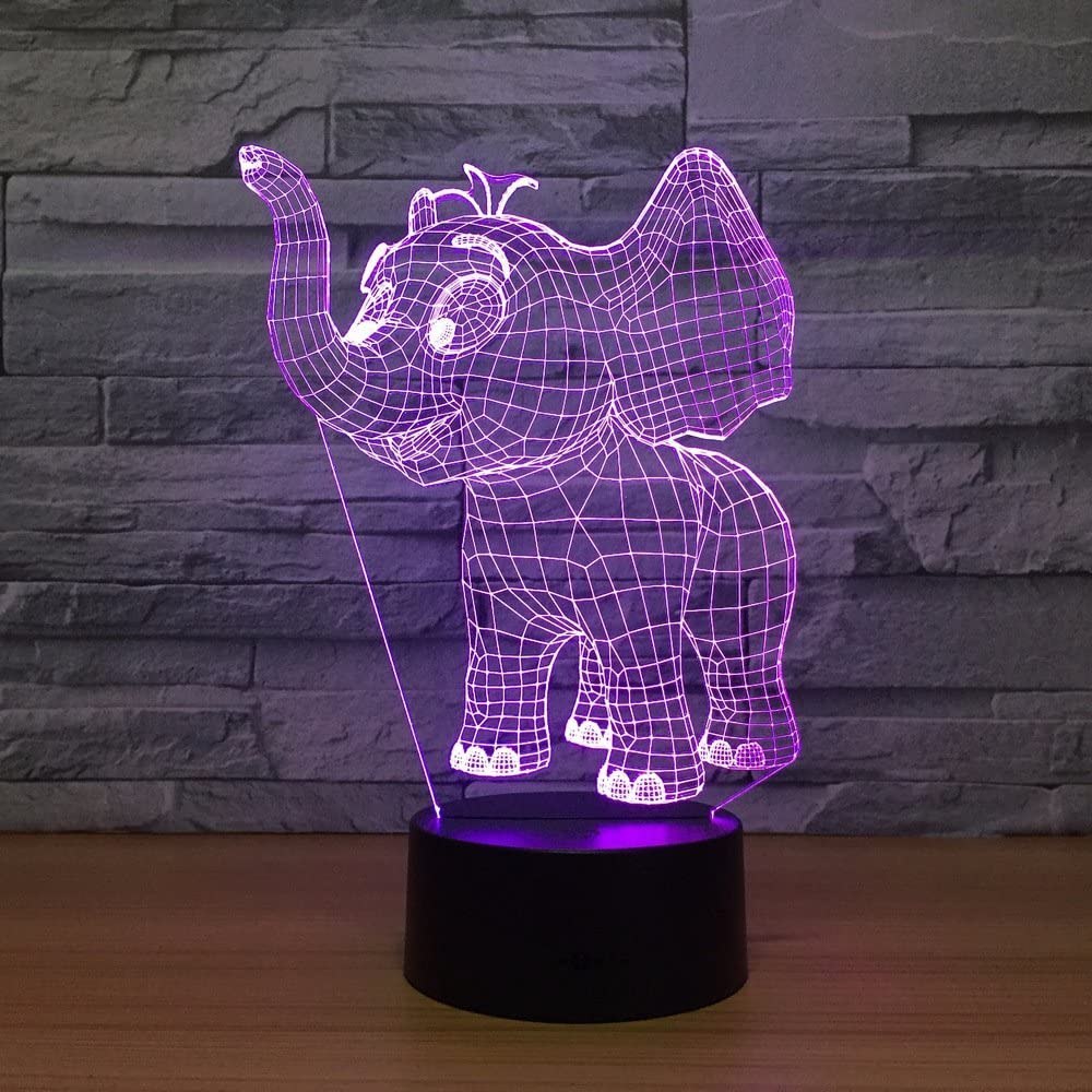 Laser Cut Baby Elephant 3d Night Light Desk Optical Acrylic Lamp Free DXF File