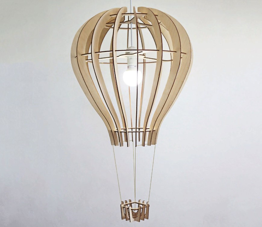 Laser Cut Balloon Design Ceiling Lamp Template Free Vector File