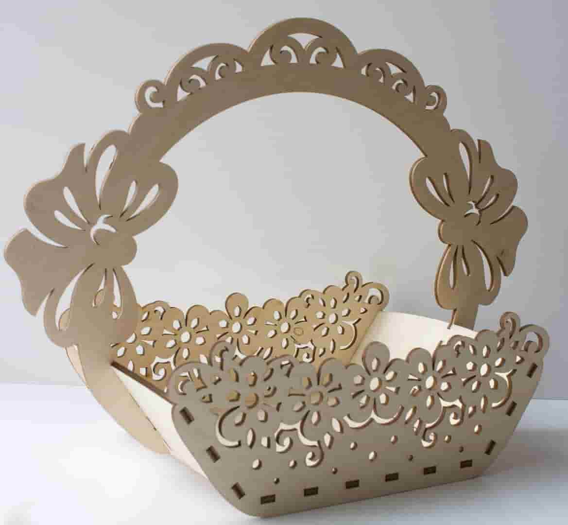 Laser Cut Baskets Wooden Free Vector File