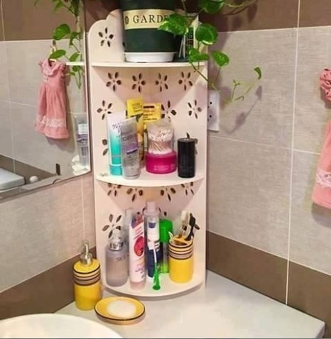 Laser Cut Bathroom Corner Shelf Free Vector File