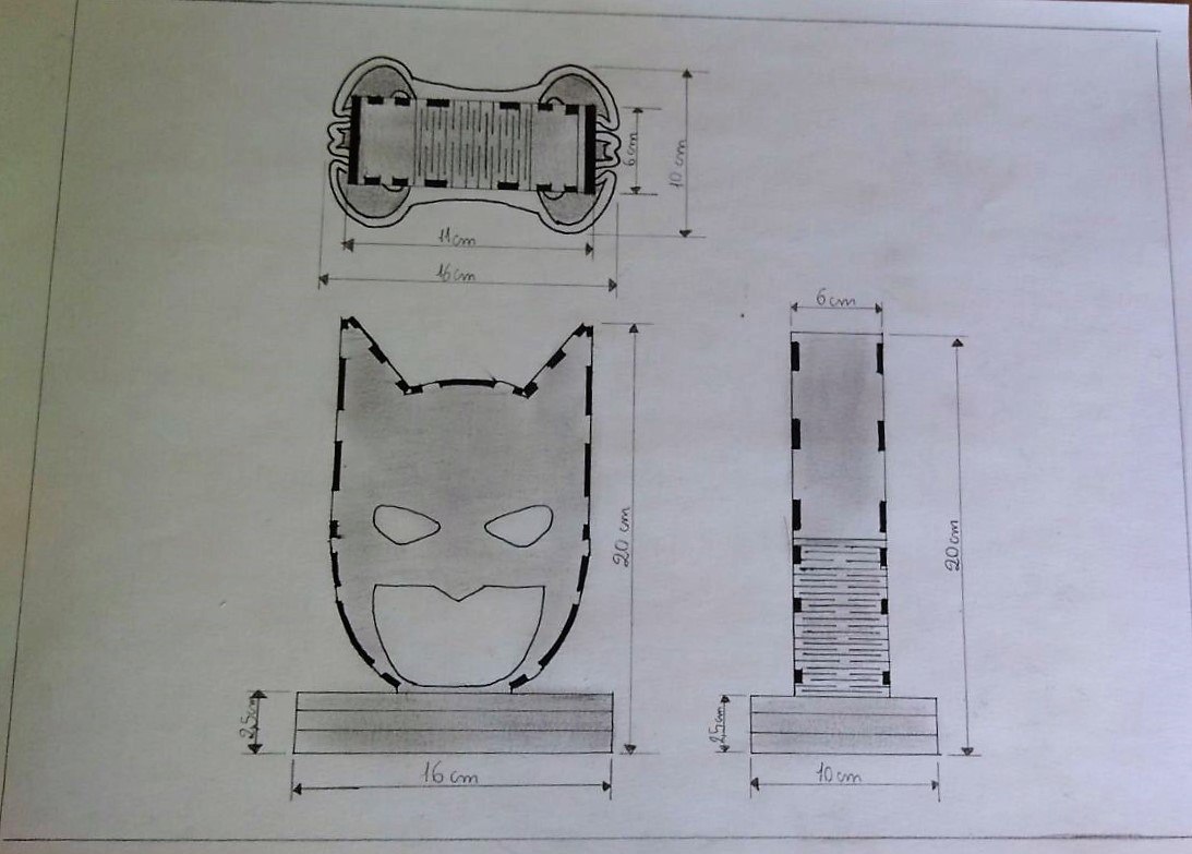 Laser Cut Batman Lamp Night Light Free DXF File