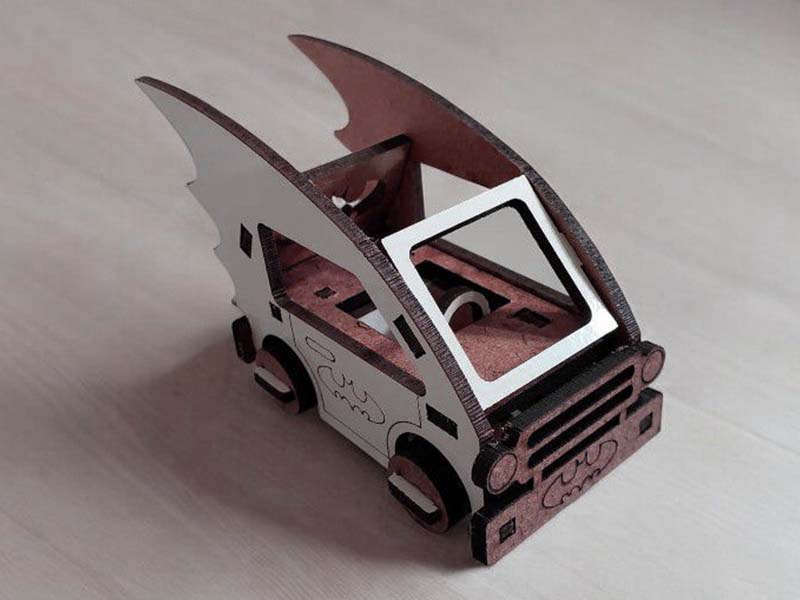 Laser Cut Batman Small Toy Car Model Free Vector File