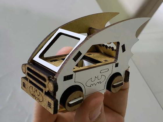 Laser Cut Batman Toy Miniature Car Model Free Vector File