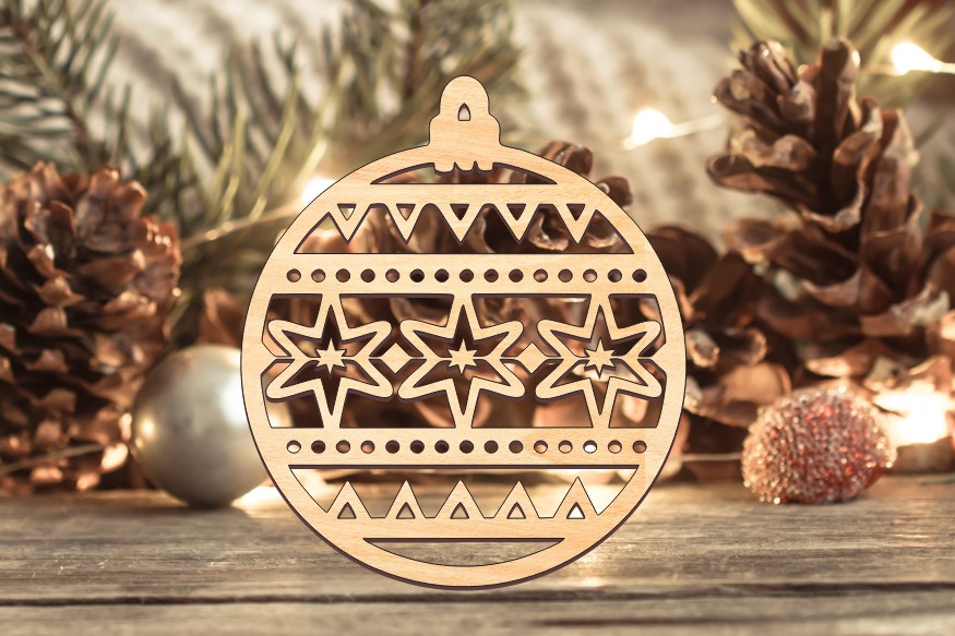 Laser Cut Beautiful Snowflakes Bauble Christmas Decorations Ornament Free Vector File