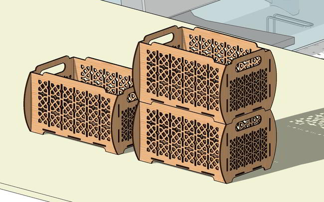 Laser Cut Beautiful Wooden Stackable Storage Box Free Vector File