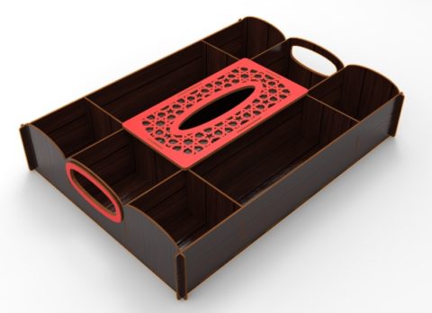 Laser Cut Beautiful Wooden Tissue Box Free DXF File