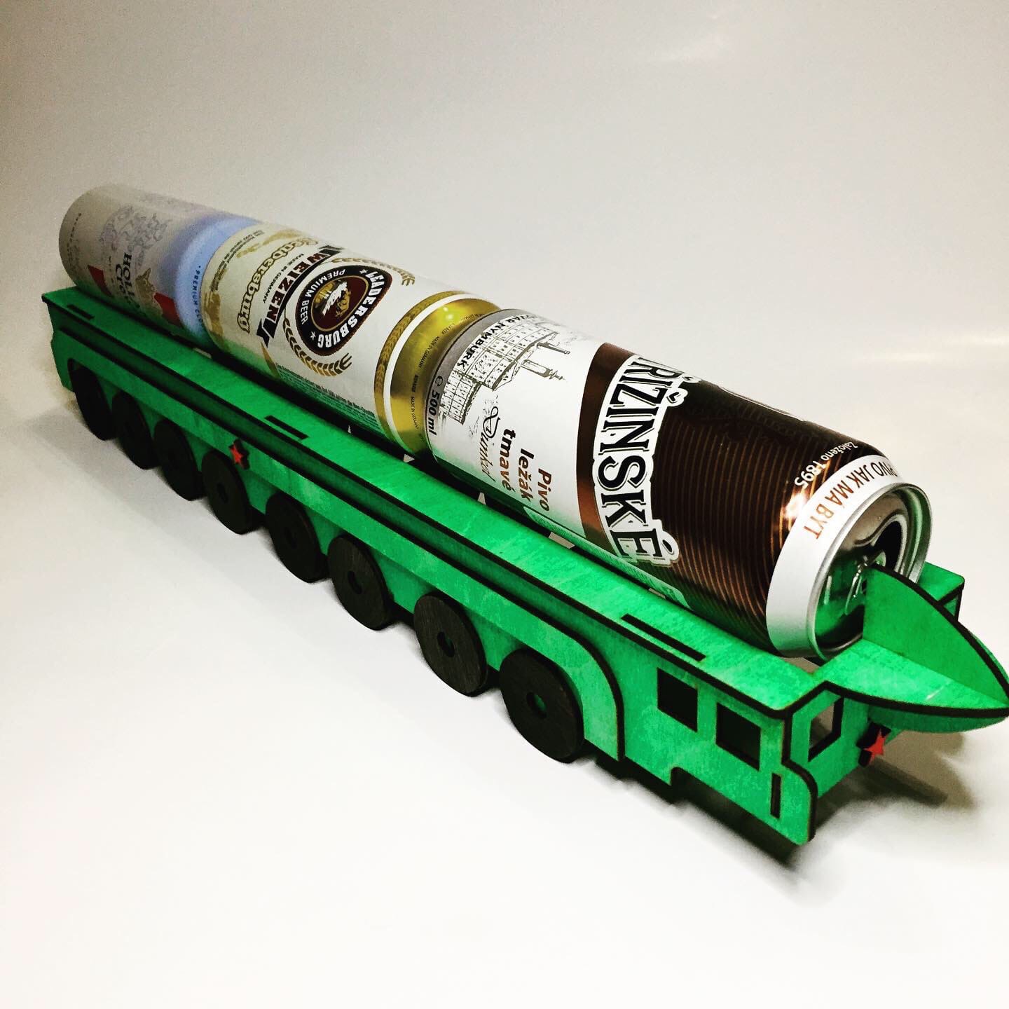 Laser Cut Beer Can Holder Ballistic Missile rt-2pm2 topol-m Shaped Free Vector File
