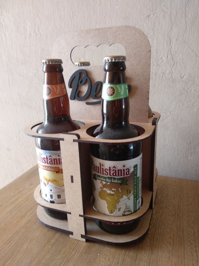 Laser Cut Beer Holder 4 Packs 3mm Free DXF File