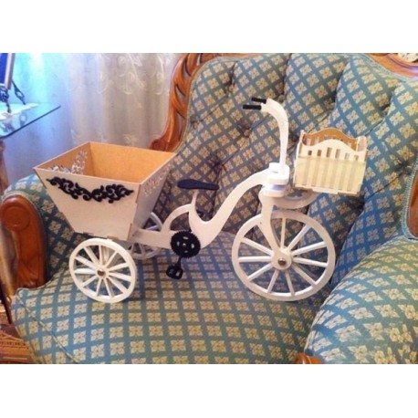 Laser Cut Bike Bicycle With Baskets Free Vector File