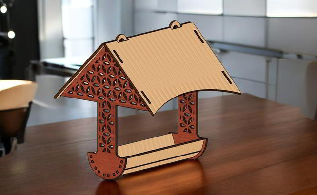 Laser Cut Bird Feeder Wooden Hanging Free Vector File