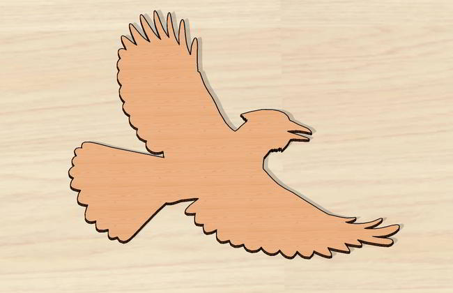 Laser Cut Bird Flying Wood Cutout Free DXF File