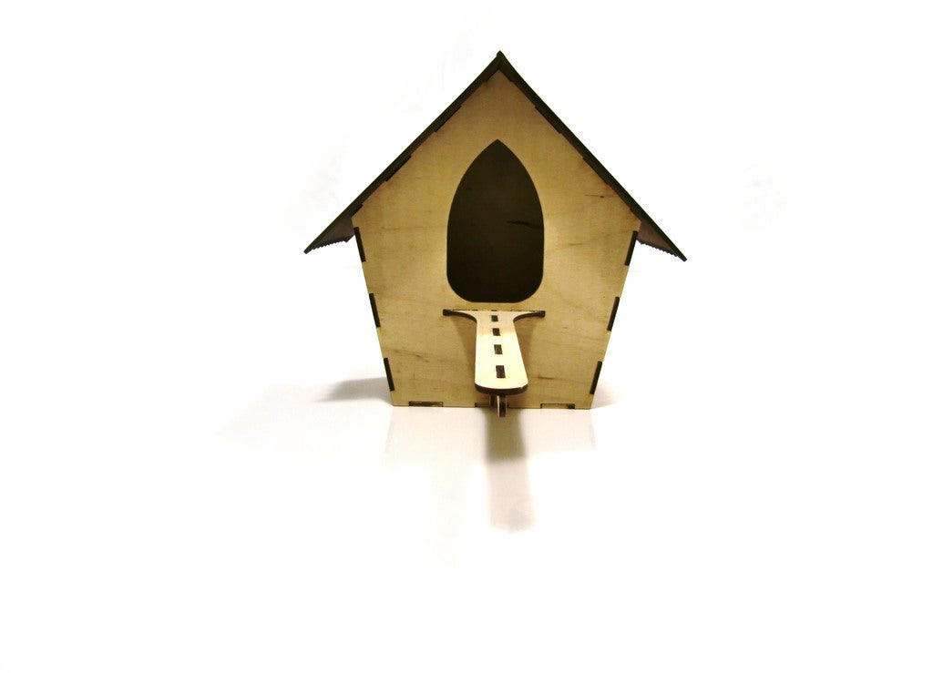 Laser Cut Bird House 3mm Plywood Free DXF File