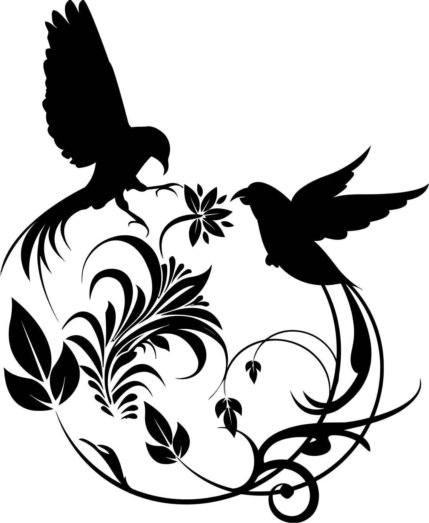 Laser Cut Bird Swirl Art Free DXF File
