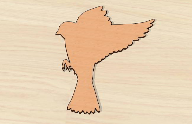 Laser Cut Bird Wood Cutout Free DXF File
