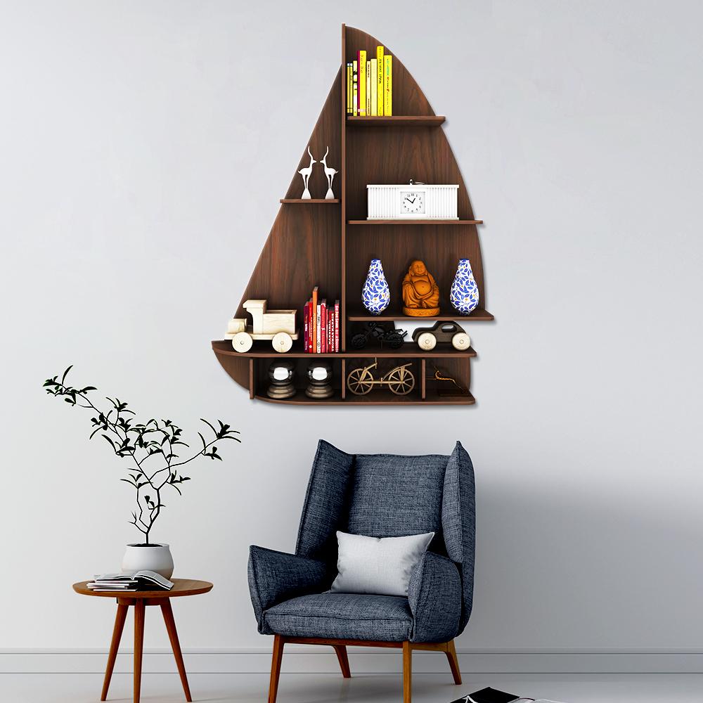Laser Cut Boat Shelf Home Decor Ship Wooden Free Vector File
