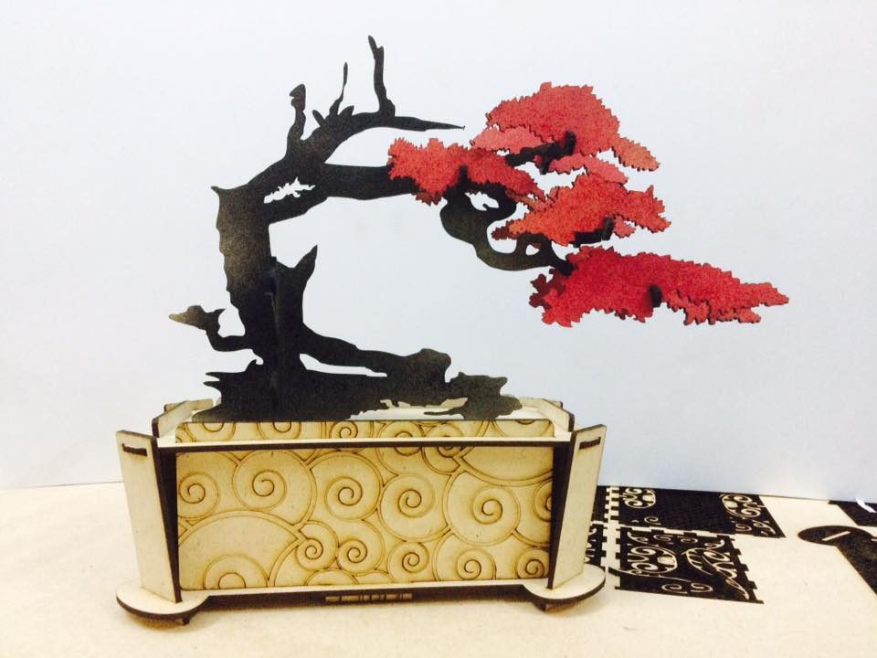 Laser Cut Bonsai Free Vector File