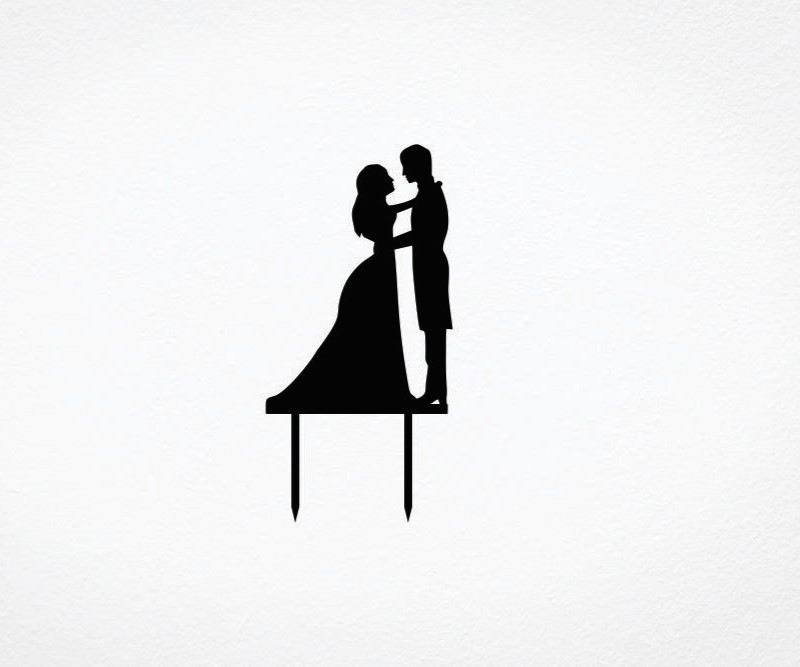 Laser Cut Bride And Groom Cake Topper Free Vector File